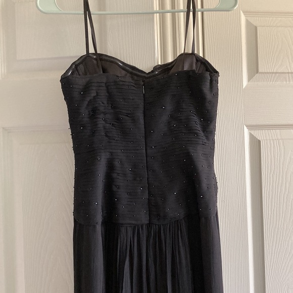 Black Silk Beaded BCBG Max Azria Gown, Size 0 - Picture 4 of 9